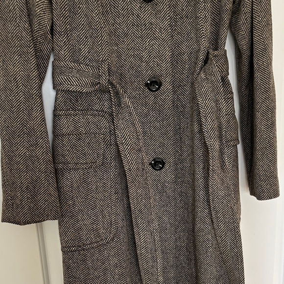 H&M Women's Black Tweed Trench Coat - Picture 5 of 12